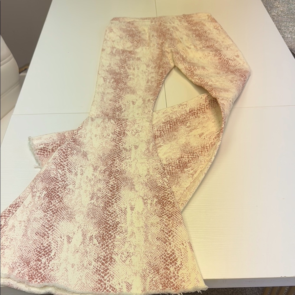 Free People Blush Snake Print Pants
